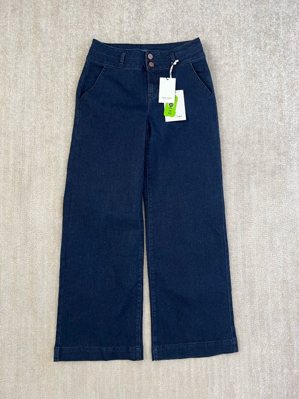 NWT 1822 Denim Wide Leg High Rise Blue Jeans 4/27P Petite